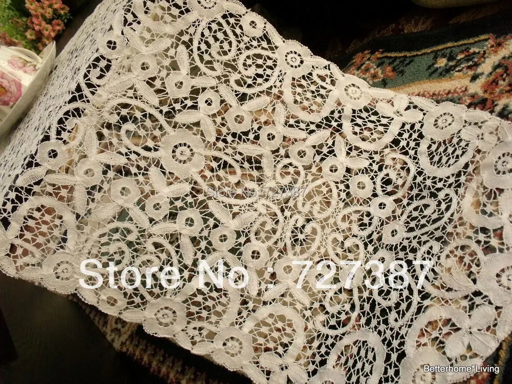 Wholesale Vintage Hand Bobbin Cluny Lace Table Runner Dresser