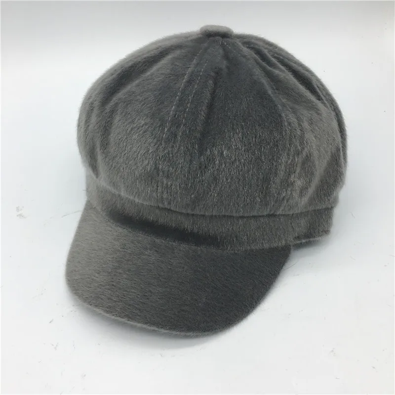 Новая модная кепка газетчика в студенческом стиле, регулируемая Высококачественная Кепка унисекс для пары, зимняя теплая шапка S - Цвет: Серый