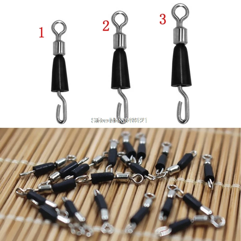 

30pcs Ball Bearing Swivel Solid Rings Fishing Connector Hooks Quick Fast Link Drop ship