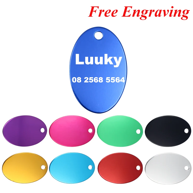 

2pcs/lot Engraved Dog Tags Anti-Lost Pet ID Tag Puppy Cat Name Tags Customized Dog ID Tags Personalized Dog Collar Pendant 38*25