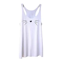 CHAMSGEND женский Принт смайлик без рукавов беговой жилет для йоги Толстовка Фитнес рубашка впитывающая пот дышащая Спортивная футболка