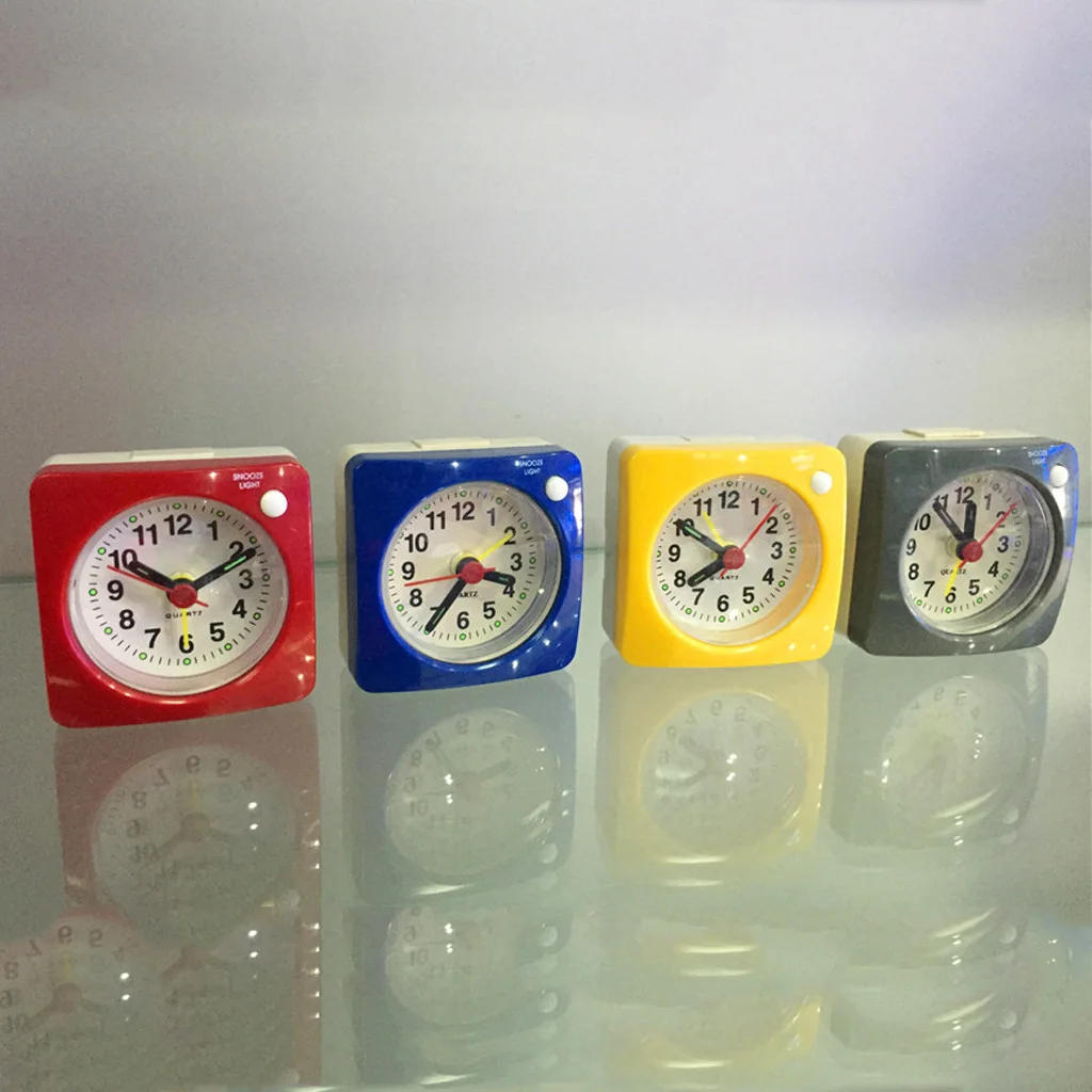 Travel Alarm Clock with Snooze & Night Light - Ascending Sound 4 Step Small Portable Mini Clock Home Bedroom Table Decor 