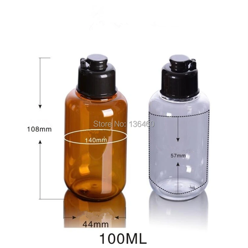 100ml clear filp top bottle