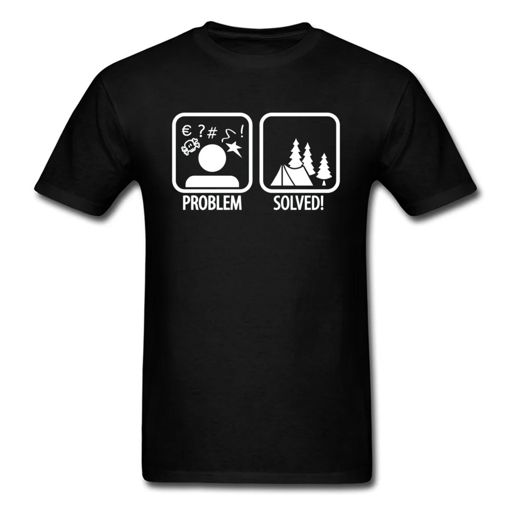 Fashionable Problem Solved 16453 Short Sleeve NEW YEAR DAY Tops Tees 2018 Discount O-Neck 100% Cotton Top T-shirts Men's T-Shirt Problem Solved 16453 black