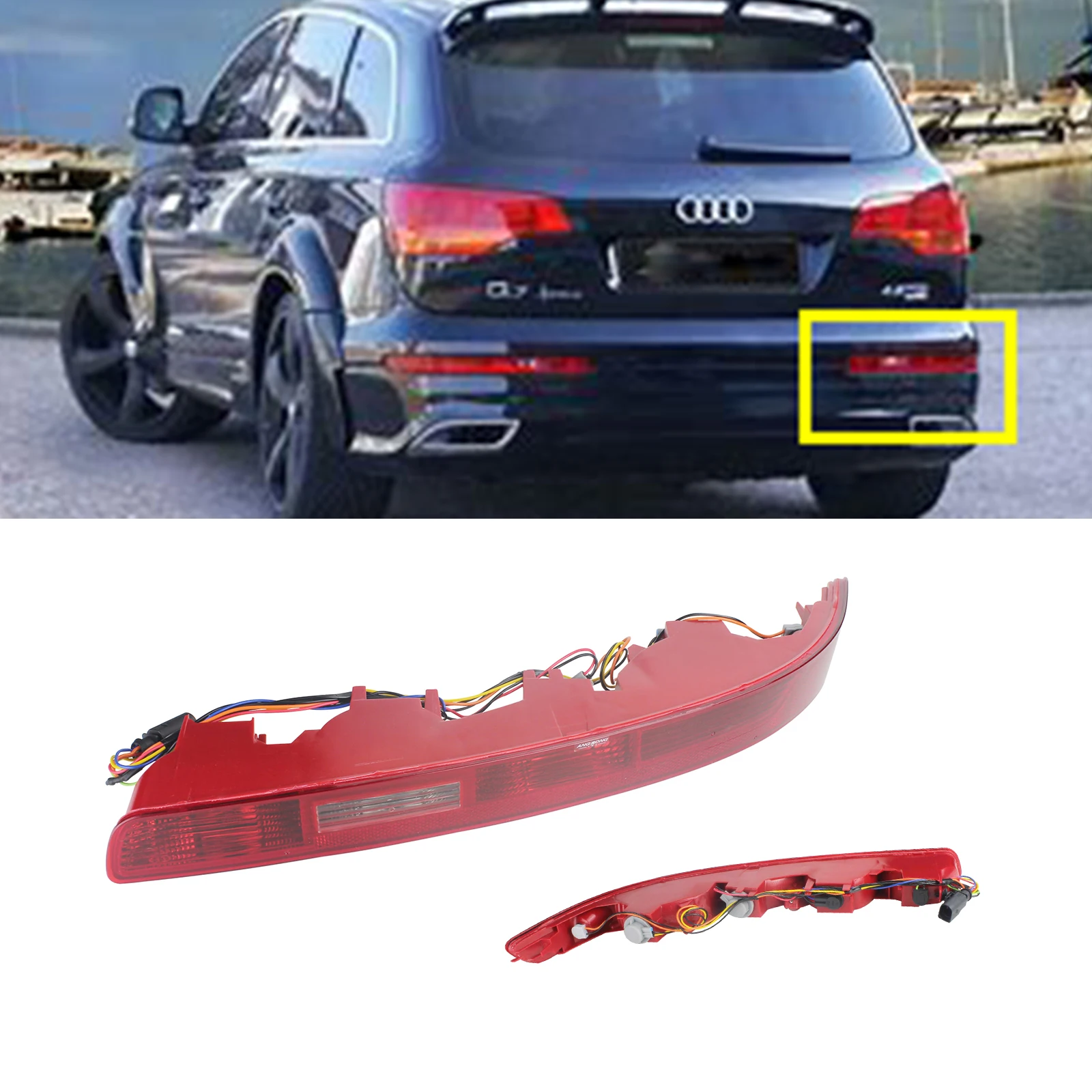 ANGRONG задний правый бампер отражатель светильник фонарь для AUDI Q7 2006 2015