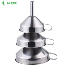 3 шт. Нержавеющая сталь заливки декантации Воронка с сетчатый фильтр 11/13/15 см Кухня инструменты