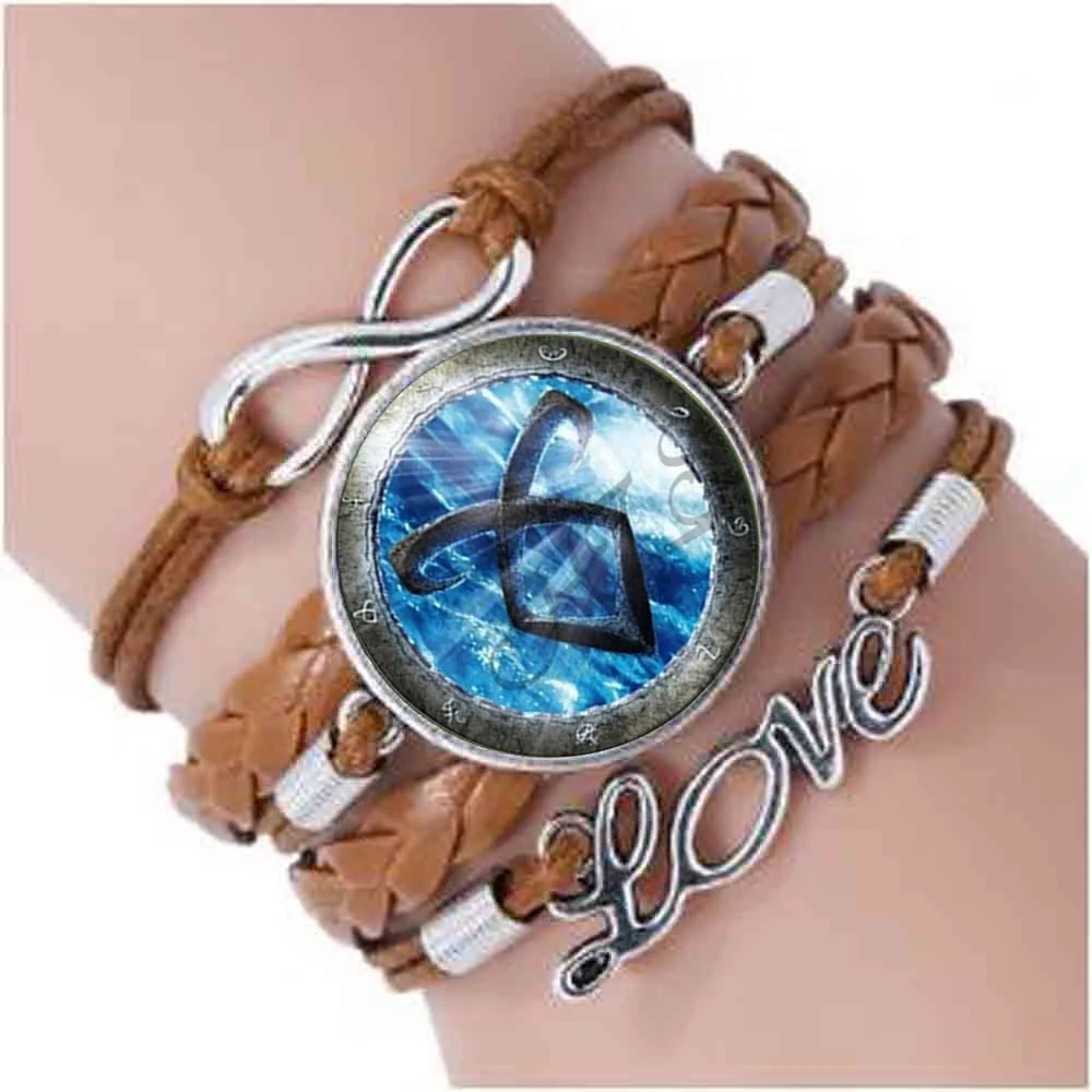 

The Mortal Instruments City of Bones Leather bracelet Angelic Power Runes Love Shadow hunters bracelet Gift Friend Women Jewelry