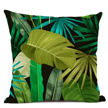 Африканское Тропическое зеленое растение, наволочка для подушки, льняная, хлопковая, для дивана, украшение дома, автомобильное кресло, поясная наволочка, Текстиль для дома - Цвет: 2