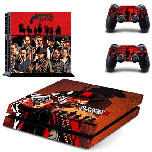 Красный Dead Redemption 2 PS4 Кожа Наклейка для sony playstation 4 консоль и контроллер для Dualshock 4 PS4 Кожа Наклейка - Цвет: GYTM2115