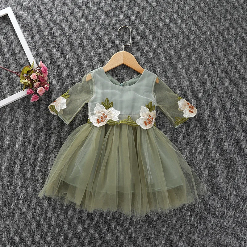 

2019 girls dress lace summer dress 0-2years baby clothing