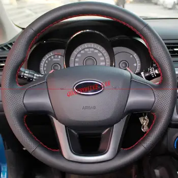 

QDAEROHIVE Artificial micro fiber Leather Car Steering Wheel Cover for Kia K2 Kia Rio 2011-2013