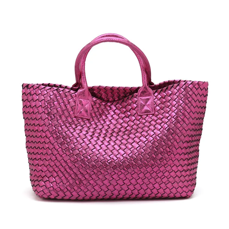 OLOEY Новая женская модная змеиная рельефная электро-оптическая цветная сумка ручной работы для покупок Большая вместительная сумка тканая сумка на плечо