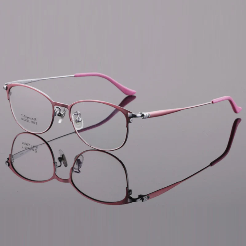 QIFENG оправа для очков женские компьютерные оптические рецептурные женские титановые без оправы, с прозрачными линзами очки Рамка QF241 - Цвет оправы: QF241 Pink