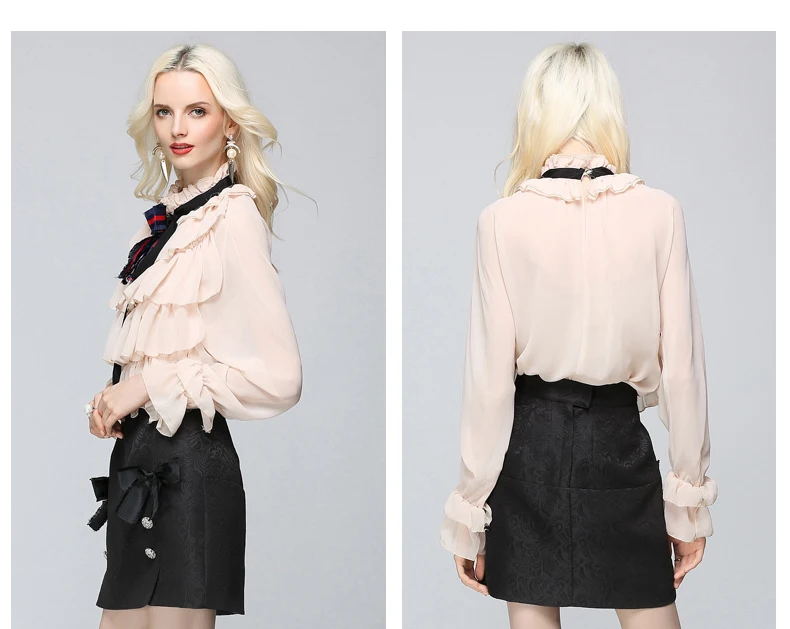 Bow Diamonds Collar Shirts  (16)