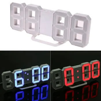 

3D LED Wall Clock Modern Design Digital Table Clock Alarm Nightlight Watch For Home Living Room Decoration