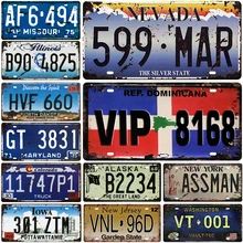 США 4 номер автомобиля металлический номерной знак табличка Металл Винтаж оловянный знак винтажные металлические знаки бар украшение металлический плакат паб Pin Up