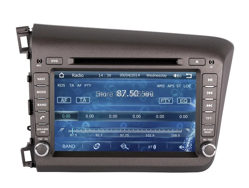 Perfect 8" Head Unit Car DVD Player for Honda Civic Left Side Drive 2012 2013 w/ GPS Navigation Radio TV BT USB SD AUX 3G Stereo Audio 5