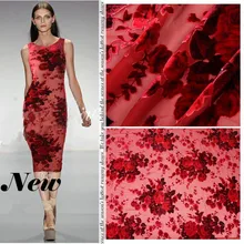 Винтажная красная бархатная ткань высокого класса из шелка тутового шелкопряда, бархатный шарф cheongsam, юбка, ткани оптом, Высококачественная шелковая ткань