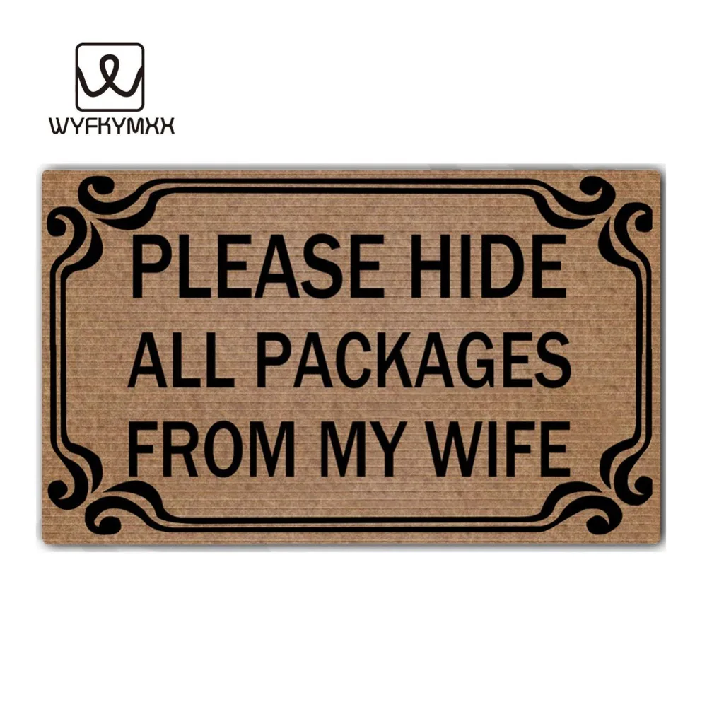 

Funny Front indoor rug mat non slip - lease Hide All Packages from My Wife - woven outdoor mat design outdoor entrance doormat