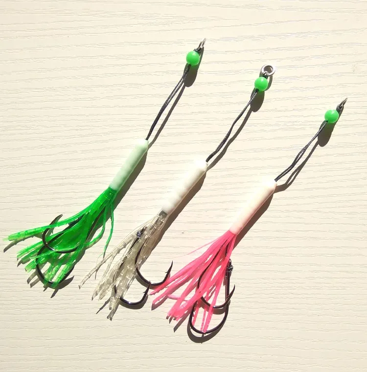 

6/0 10pcs Assist hook jigging hook sea fishing hook lead fish metal jig octopus lures fishing lure