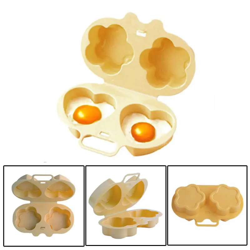 В форме цветка и сердца, микроволновые яичные кулинарные формы, яичный Пароварка, идеально подходит для английских маффинов, яичных сэндвичей