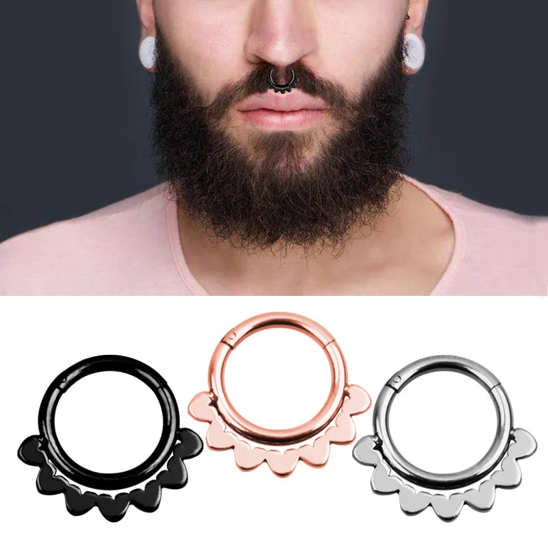 1 шт стальные пирсинг носа Daith Helix Пирсинг Серьга в нос Перегородка ухо Tragus Cartulage Captive Hoop Ring Labret Body Jewely Sexy