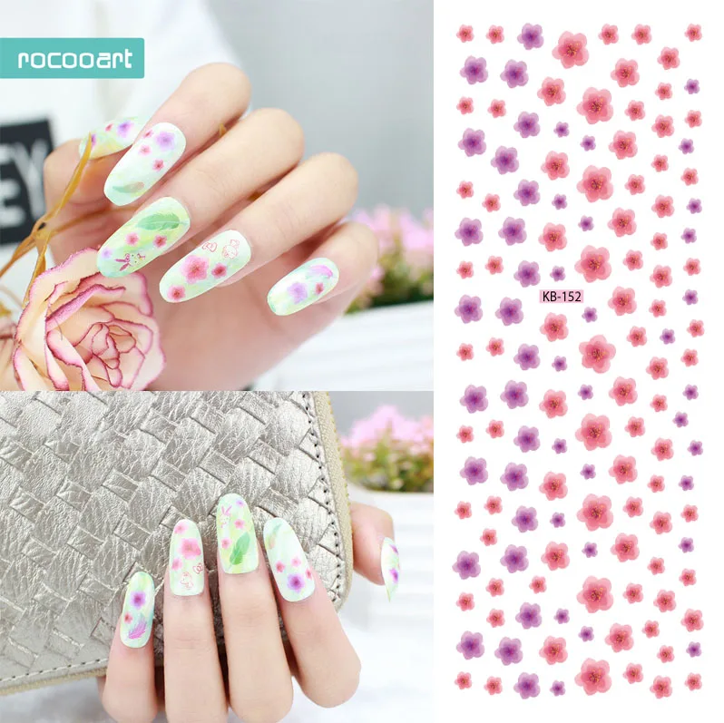 

KB151-152 2017 New Nail Art Stickers Tips Decoration Nails Wraps Beauty Makeup Harajuku Element Flowers Water Transfer Sticker