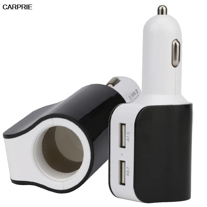 

3.1A 2 USB One car cigarette lighter usb adapter socket extender splitter charger supply For Samsung galaxy s7 Edge May09#2