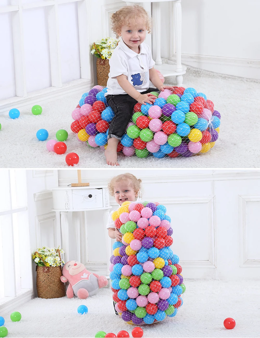 200Pcs/Set Infant Plastic Ocean Balls Outdoor Sports Colorful Water Pool Wave Swim Pit Toys Children Funny Anti Stress Air Ball