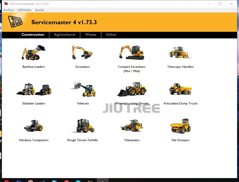 JIUTREE тяжелое оборудование для грузовика диагностический инструмент JCB v1.73.3