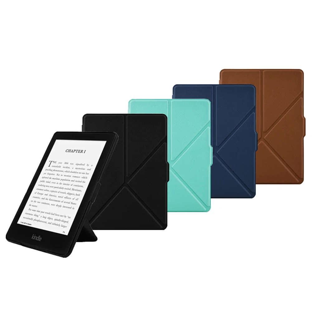 Серебряные цепи Kindle Paperwhite 1/2/3 складной чехол PU Искусственная кожа подставка Smart Cover для Amazon читалка Авто Режим сна/Пробуждение Shell