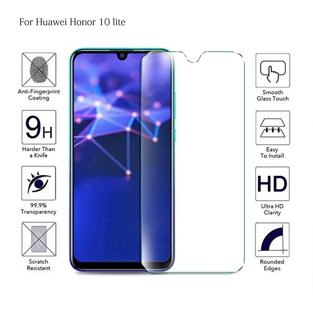 Закаленное стекло для телефона Huawei Honor 10 Lite Note полное покрытие Защита экрана Honor10