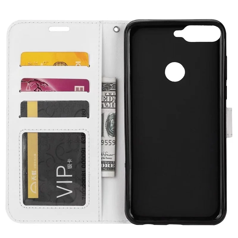 New For Huawei Y6 2018 PU Leather Case For Huawei Y6 2018 Case Filp Wallet Cover Silicone Fundas Card Slot Stand Phone Cases (5)