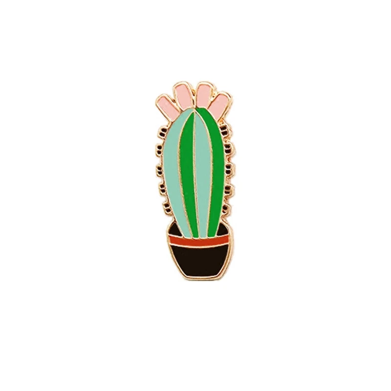 1 шт. цветочные горшки брошь кактус значок растения металлический значок значки для рюкзака одежда значки - Цвет: 7