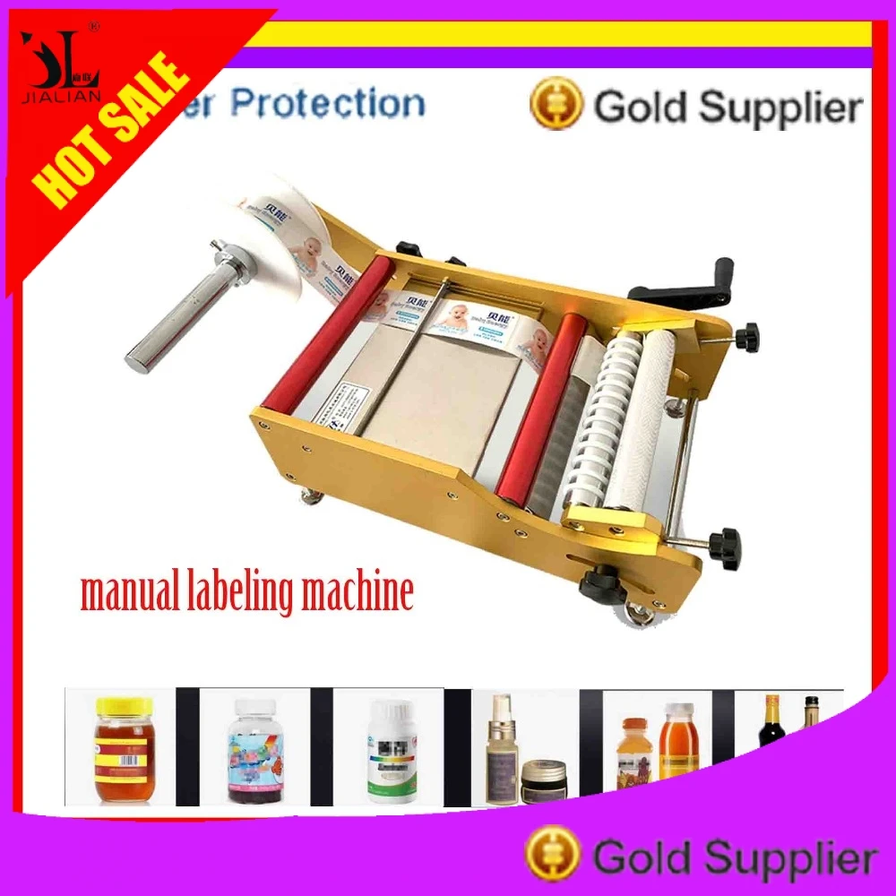 

Manual Round Bottle Labeling Machine Labeler Packing Adhesive Sticker For Glass Plastic Bottles Can Labelling Tool Free Shipping