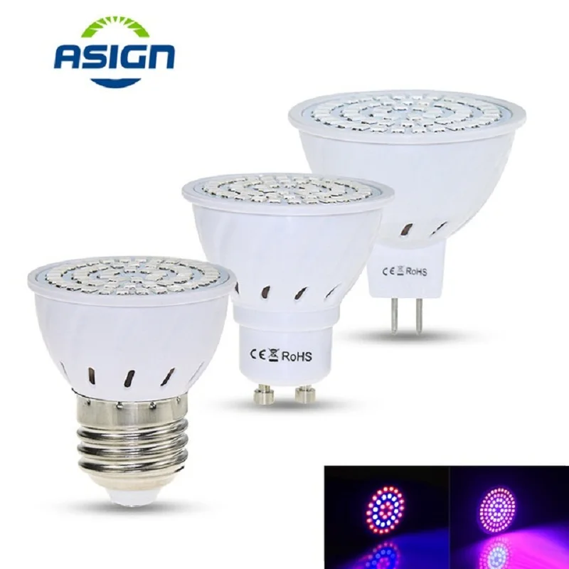 Светильник для выращивания растений 220 В 5 Вт E27 Gu10 Mr16 Smd2835 36/54/72
