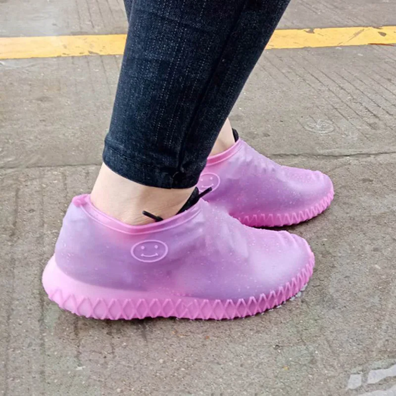 

New Hot 1 Pair Silicone Reusable Overshoes Rain Waterproof Boots Shoes Cover Protector Non-slip Washable Unisex Wear-Resistant