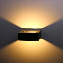 Открытый водонепроницаемый алюминиевый настенный светильник 7 Вт светодиодный настенный светильник садовый светильник для крыльца патио Коридор светильник для передней двери настенный светильник s квадратный