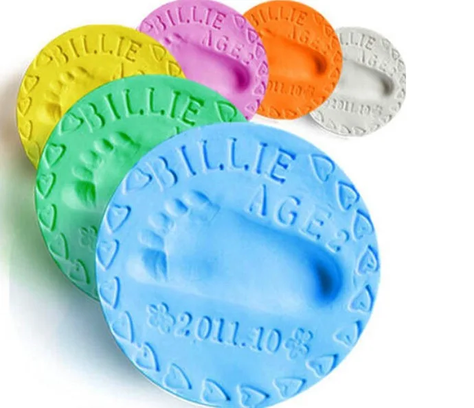 Детские ручные производители отпечатков пальцев для младенцев, 8 цветов, воздушная сушка, мягкая глина, 3D наборы отпечатков пальцев, сувениры для родителей и детей-10