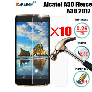 

XSKEMP 10Pcs/Lot 0.26mm 9H Hard Tempered Glass For Alcatel A30 Fierce/A30 2017/Walters Clear HD Screen Protector Protective Film