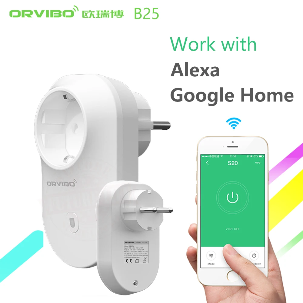 Умный разъем питания Alexa/Google Home Orvibo B25 EU для умного дома 4g/wifi Пульт дистанционного
