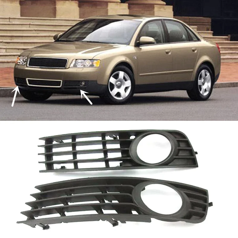 Подходит для Audi A4 B6 2002-2006 2 шт. ABS Передние противотуманные лампы решетка отделкой заменить