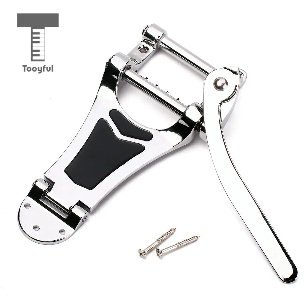 

Tooyful Chrome Tremolo Vibrato Bridge With Mounting ScrewsTailpiece Hollowbody Archtop for LP Archtop Jazz Electric Guitar Parts