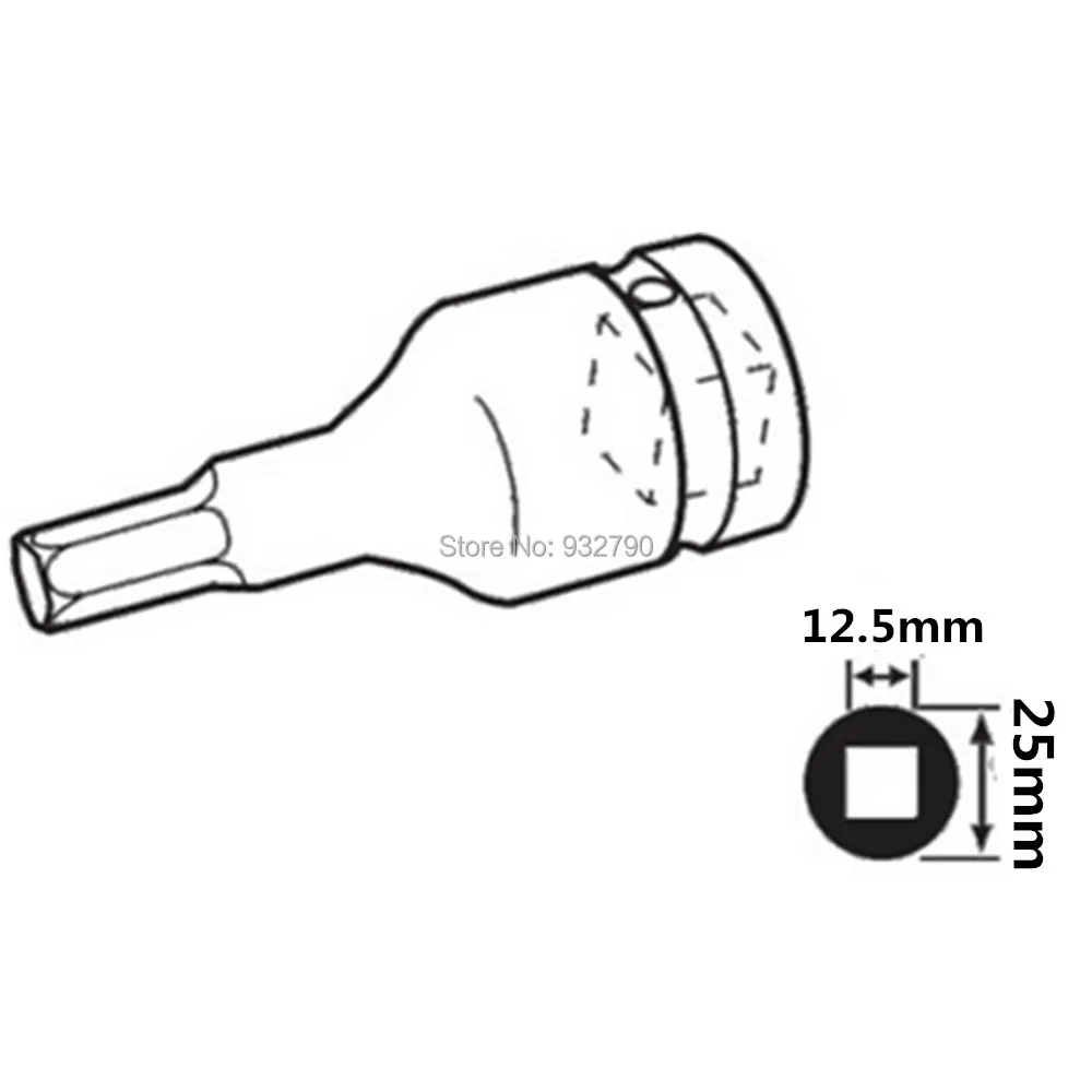 8 шт. 1/" sq Драйв воздействия гнездо сплайн немного метрика воздействие драйвер Гаечные ключи, пистолет гнездо hex сплайн H5 h6 H7 H8 H10 h12 h14 h16