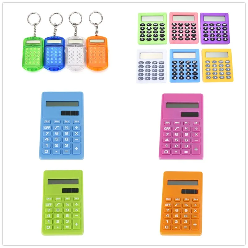 

1Pc Candy Calculadora Solar Hesap Calculatrice/Cute Mini coin battery Calculator 8 Digits Displa