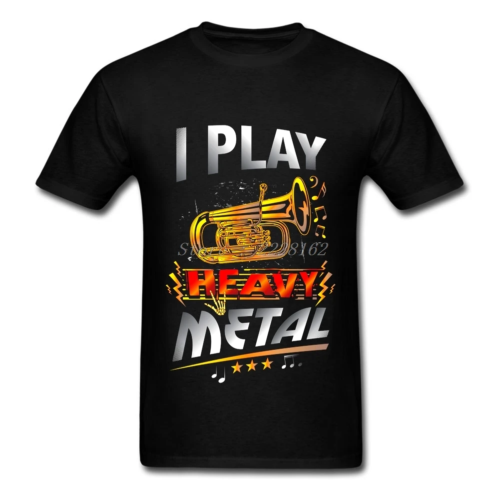 Роскошная брендовая футболка с надписью I Play Heavy Metal Мужская tuba футболки из
