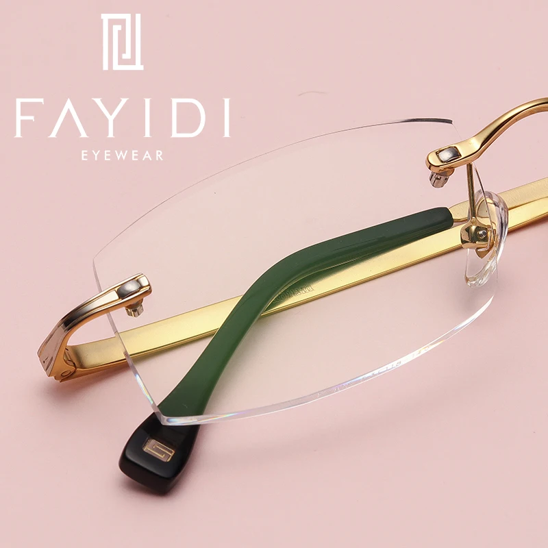 

Metal women Rimless glasses frame optical transparent clear lens computer prescription spectatcle frame #F108