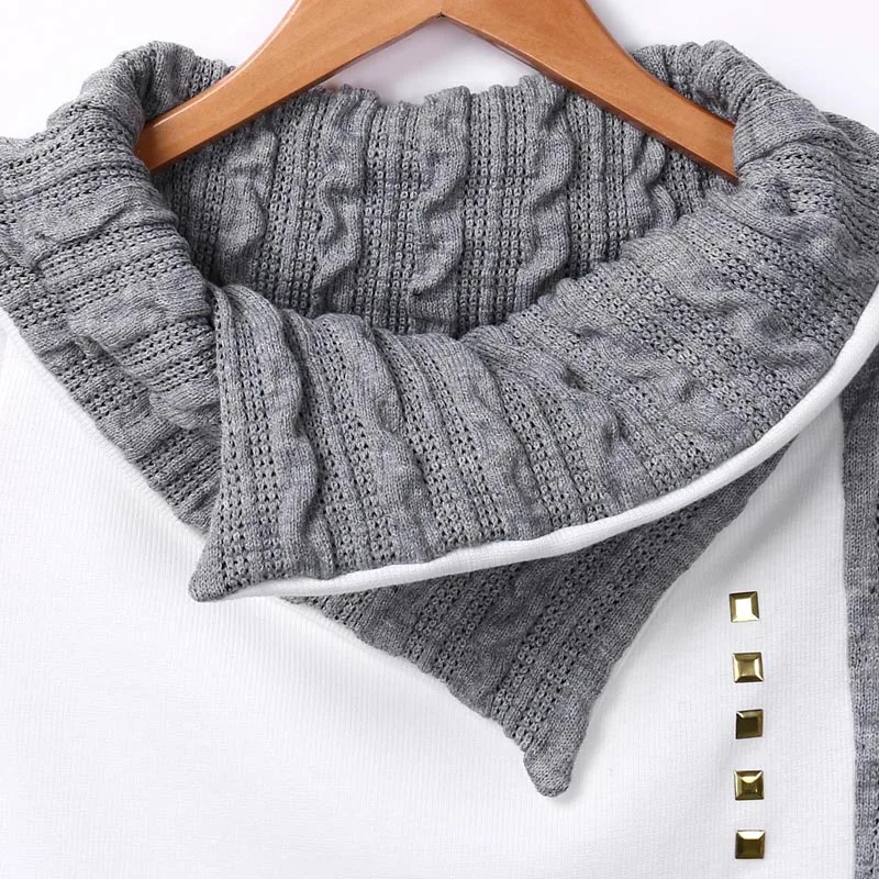 cardigan sweater Hot Sale Casual Women Winter Autumn Long Sleeve Pullover Jacket Sweater Coat Hooded Jumper Tops White High Collar Sweaters Sweaters