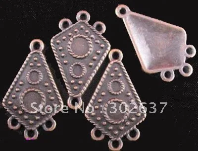 

FREE SHIPPING 105pcs Antiqued copper plt 3-to-1 square links A735C