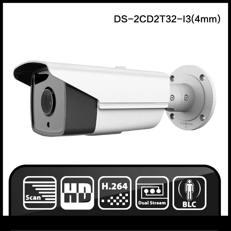 HIK DS-2CD2T32-I3(4mm) New arrival English version 3MP EXIR Bullet Camera POE 1080P  camera POE  IP camera H265 HD